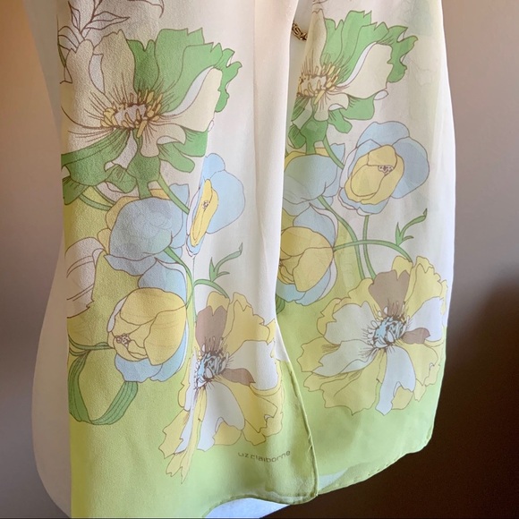 Liz Claiborne pastel floral sheer scarf - Picture 2 of 6